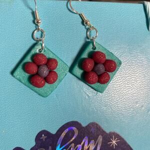 Clay flower earrings handmade